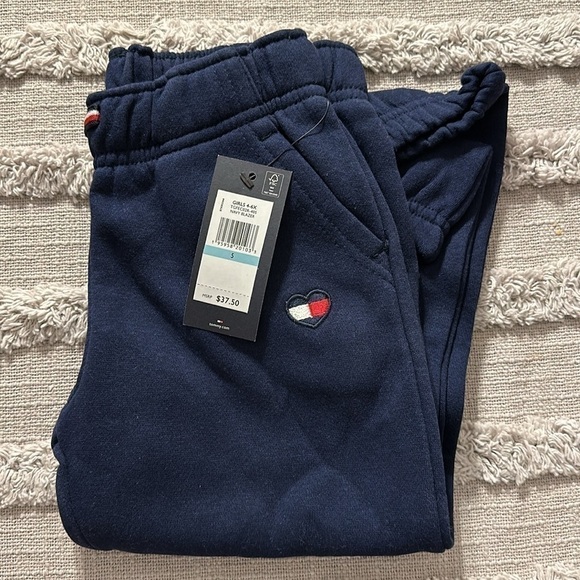 Tommy Hilfiger Little Girl's Cotton Blend Navy Blue Joggers Size 5 - Picture 3 of 4